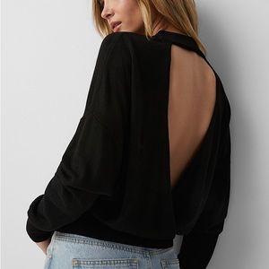 Black LINE Backless Knit Sweater